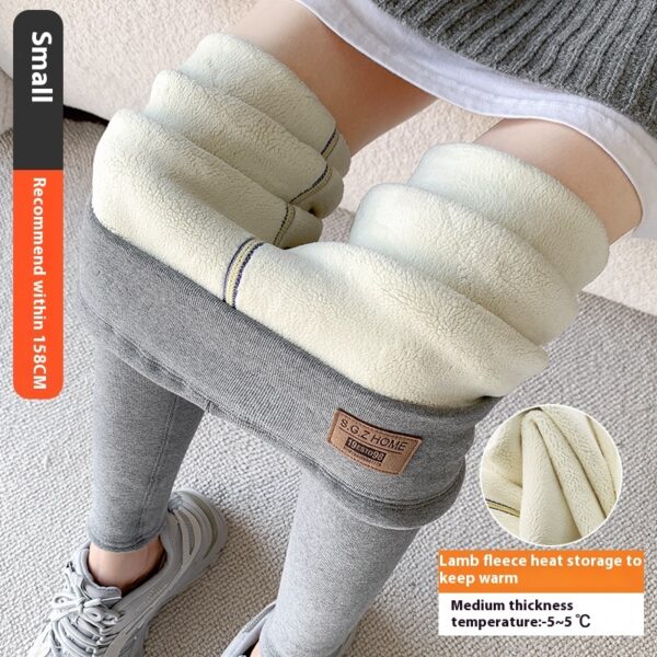 Women's Winter Fleece-lined Extra Thick Lambswool Cotton Leggings - Image 8