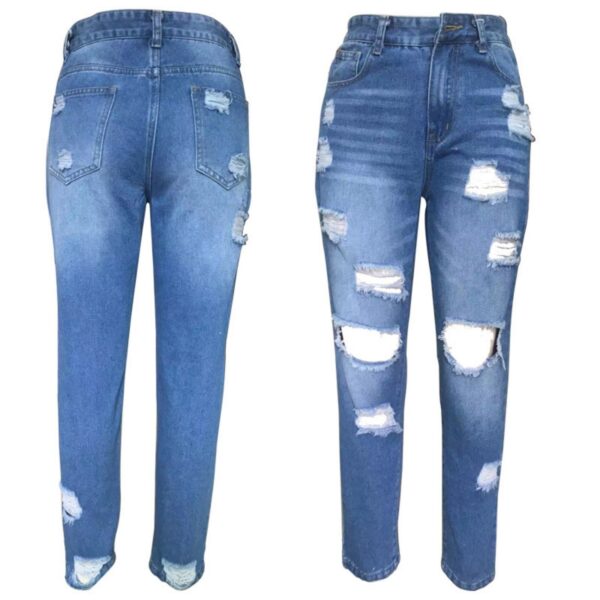 Ripped Slim Fit Jeans For Women - Image 2