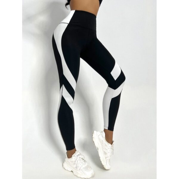Women's Minimalist And Versatile Patchwork High Waisted Yoga Pants - Image 6