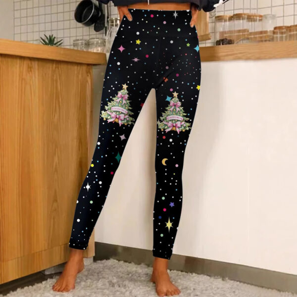 Christmas Printing Fashion Trend Women's Home Outdoor Tight Leggings - Image 9