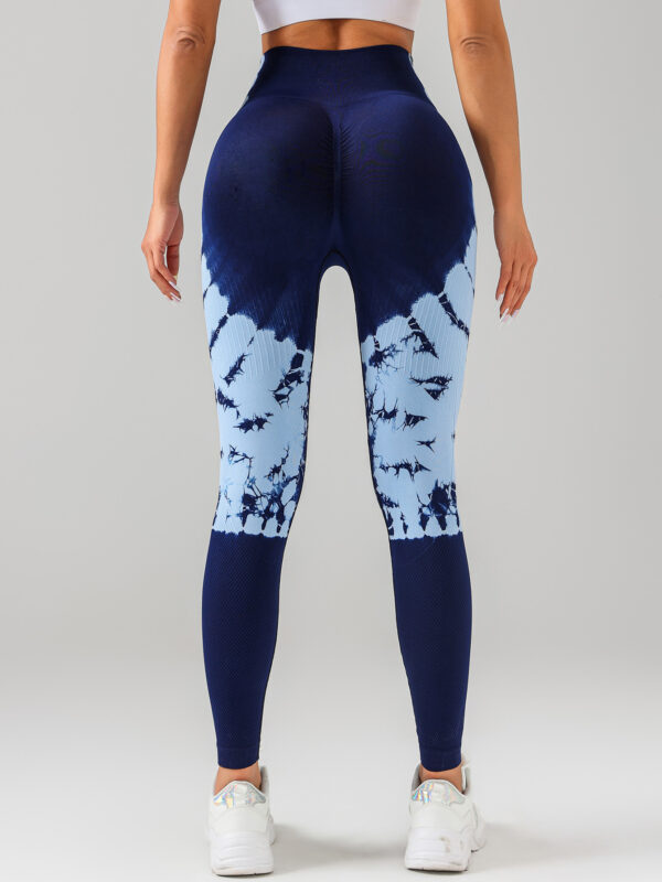 Tie-dye Women's Yoga Leggings With High Waistband, Moisture-Wicking, And Stretchy, Perfect For Outdoor Activities And Fitness - Image 5
