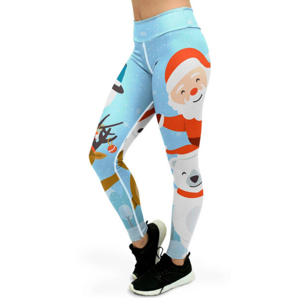 Christmas Printed Sports Hip Raise High Waist Leggings - Image 2