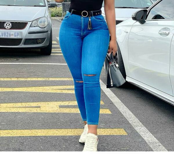Internet Popular Slim-fitting Elastic Denim Skinny Pants - Image 5