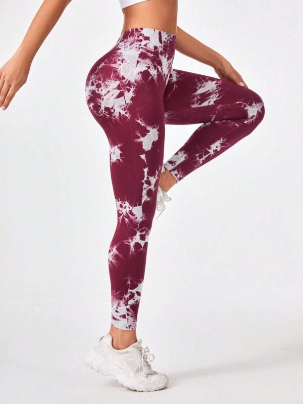 Tie Dye Workout Seamless Leggings For Women High Waist Gym Leggings Yoga Pants, Seamless Leggings For Women High Waist Yoga Pants, Scrunch Butt Lifting Elastic Tights - Image 9