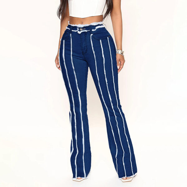 Raw Hem Jeans Women's Plus Size Washed Fringe - Image 5