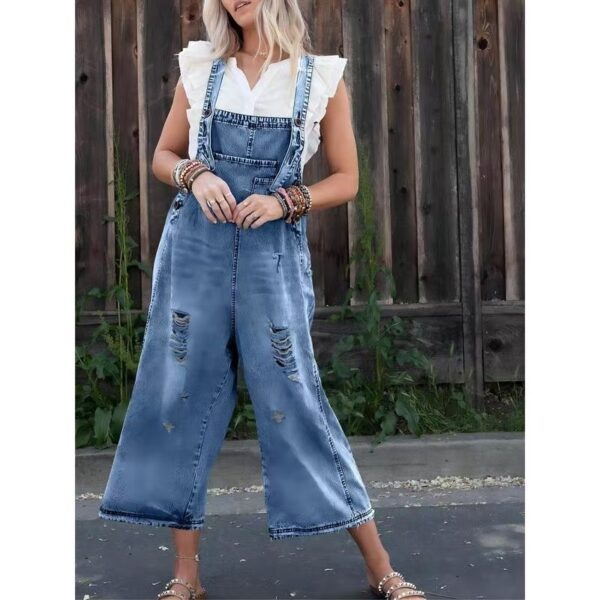 Denim Suspender Pants Loose Women's Wear - Image 2