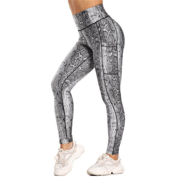 Pocket Printed Hip Raise Yoga Pants - Image 2