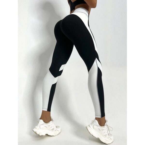 Women's Minimalist And Versatile Patchwork High Waisted Yoga Pants - Image 3