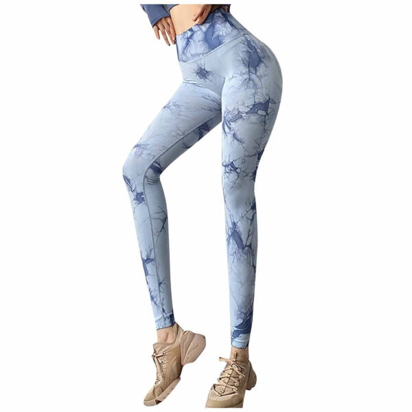 New Tie-dye Printed High Elastic Tight Sports Pants - Image 5