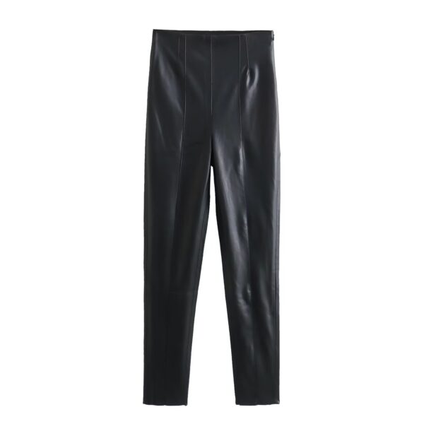 High Waist Slimming Skinny Leather Pants Women - Image 5